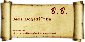 Bedi Boglárka névjegykártya