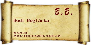Bedi Boglárka névjegykártya
